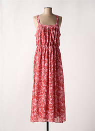 Robe longue imprimé fleurs fines bretelles rouge VERO MODA femme