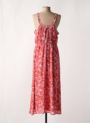 Robe longue imprimé fleurs fines bretelles rouge VERO MODA femme