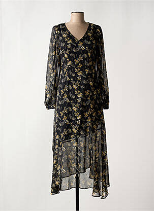 Robe longue manches longues manches longues noir LE TEMPS DES CERISES femme