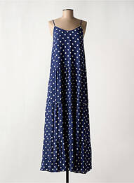 Robe longue manches bretelles ajustables fines bretelles bleu LE TEMPS DES CERISES femme