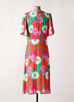 Robe longue manches courtes manches courtes orange SIGNE NATURE femme