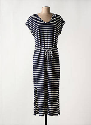 Robe longue manches courtes manches courtes bleu DELAHAYE femme