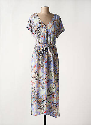 Robe longue manches courtes manches courtes bleu GARCIA femme