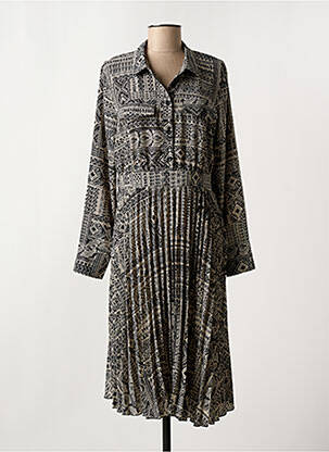 Robe mi-longue coupe fluide manches longues noir MOLLY BRACKEN femme