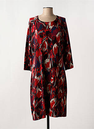 Robe mi-longue manches 3/4 manches 3/4 rouge GRIFFON femme