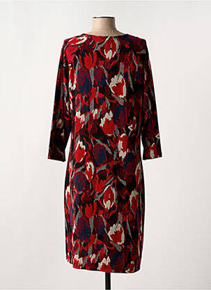 Robe mi-longue manches 3/4 manches 3/4 rouge GRIFFON femme