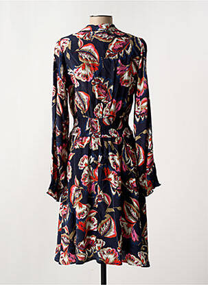 Robe mi-longue imprimé fleurs manches longues bleu MORGAN femme
