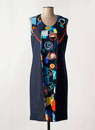 Robe mi-longue imprimé fantaisie sans manche bleu GRIFFON femme
