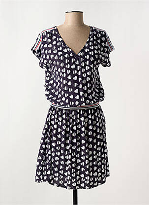 Robe courte manches courtes manches courtes bleu DELAHAYE femme