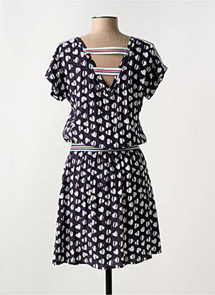 Robe courte manches courtes manches courtes bleu DELAHAYE femme