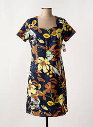 Robe courte fermeture zippée au dos manches courtes bleu FRANCE RIVOIRE femme