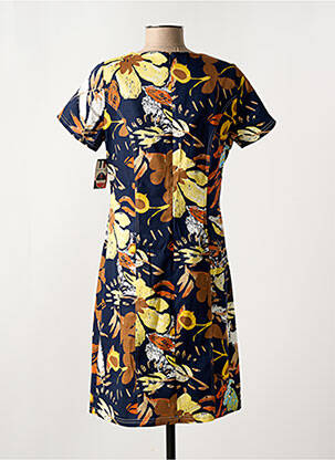 Robe courte fermeture zippée au dos manches courtes bleu FRANCE RIVOIRE femme