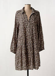 Robe mi-longue manches longues manches longues noir GARCIA femme