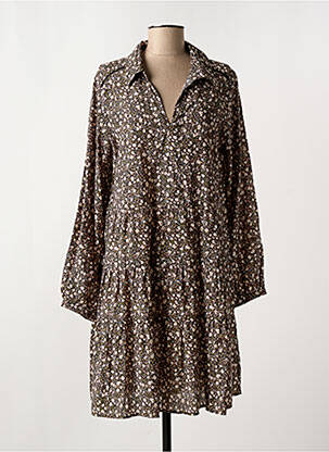 Robe mi-longue manches longues manches longues noir GARCIA femme