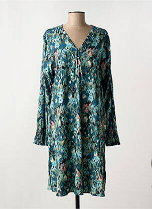 Robe mi-longue manches longues manches longues bleu GARCIA femme