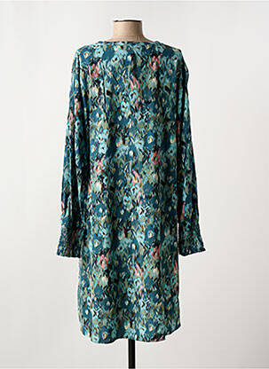 Robe mi-longue manches longues manches longues bleu GARCIA femme