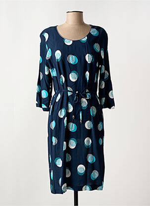Robe mi-longue manches 3/4 manches 3/4 bleu GRIFFON femme