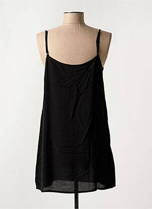 Robe courte col rond fines bretelles noir SEE U SOON femme