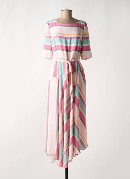Robe longue manches courtes manches courtes rose COMMA, femme
