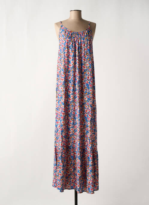 Robe longue manches bretelles ajustables fines bretelles bleu GARCIA femme