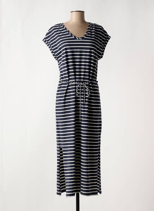 Robe longue manches courtes manches courtes bleu DELAHAYE femme