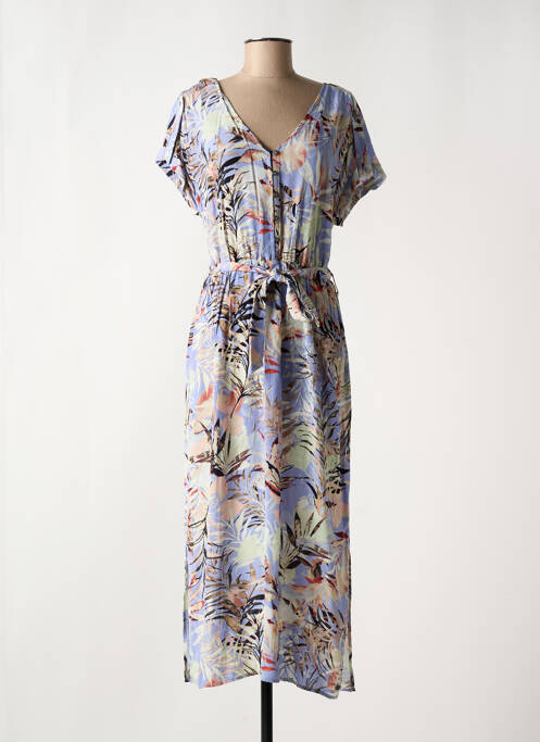 Robe longue manches courtes manches courtes bleu GARCIA femme