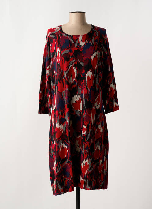 Robe mi-longue manches 3/4 manches 3/4 rouge GRIFFON femme
