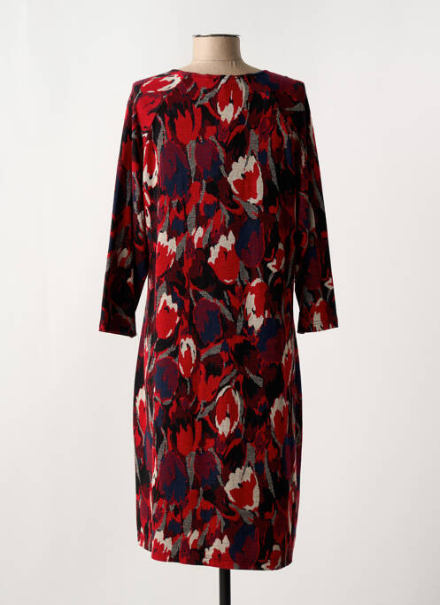 Robe mi-longue manches 3/4 manches 3/4 rouge GRIFFON femme