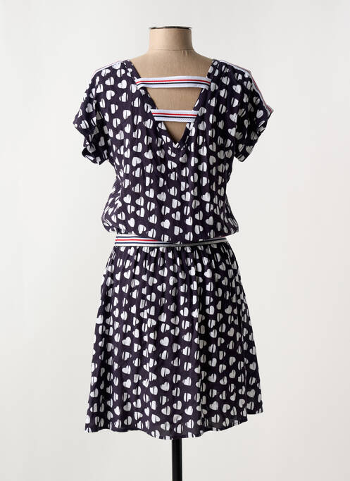 Robe courte manches courtes manches courtes bleu DELAHAYE femme
