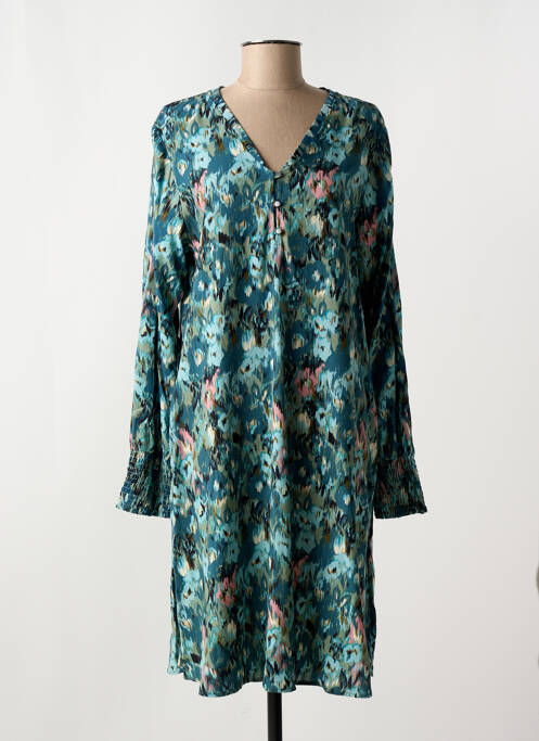 Robe mi-longue manches longues manches longues bleu GARCIA femme