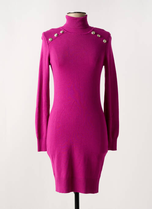 Robe pull stretch manches longues rose MORGAN femme