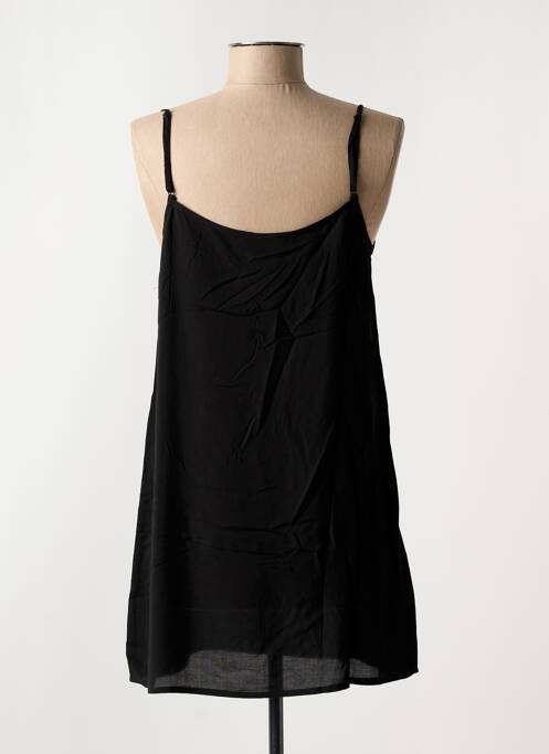 Robe courte col rond fines bretelles noir SEE U SOON femme