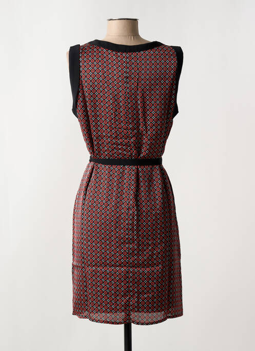 Robe mi-longue imprimé fantaisie sans manche noir ARELINE femme