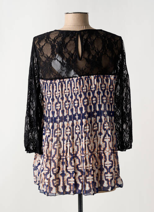 Blouse imprimé fantaisie manches 3/4 bleu ARELINE femme