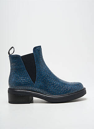 Bottines/boots tissage satiné talon de 4 à 6cm bleu CHATTAWAK femme