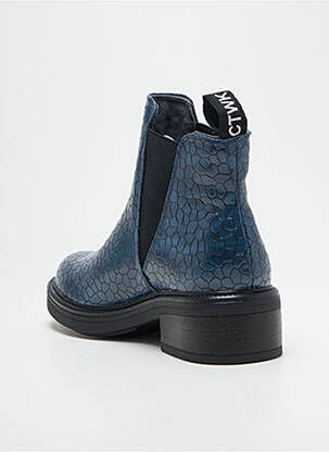 Bottines/boots tissage satiné talon de 4 à 6cm bleu CHATTAWAK femme