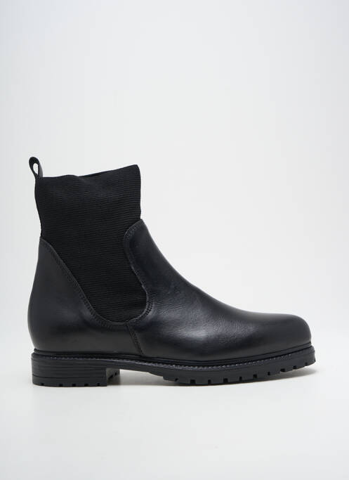 Bottines/boots matière lisse talon plat jusqu'à 3cm noir REQINS femme