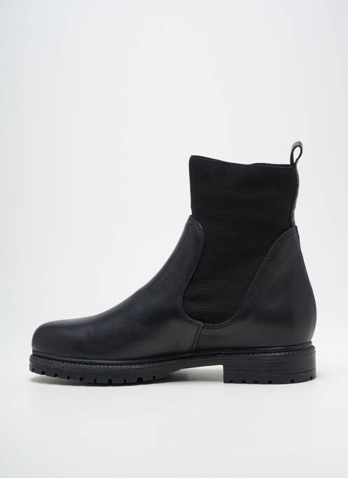 Bottines/boots matière lisse talon plat jusqu'à 3cm noir REQINS femme