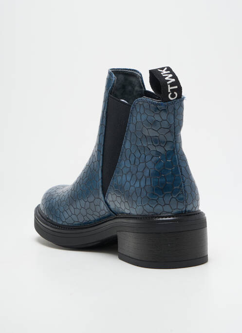 Bottines/boots tissage satiné talon de 4 à 6cm bleu CHATTAWAK femme