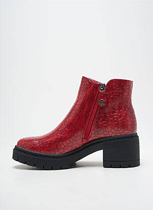 Bottines/boots tissage satiné talon de 4 à 6cm rouge CHATTAWAK femme