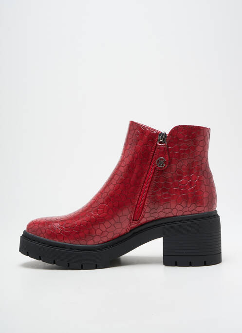Bottines/boots tissage satiné talon de 4 à 6cm rouge CHATTAWAK femme