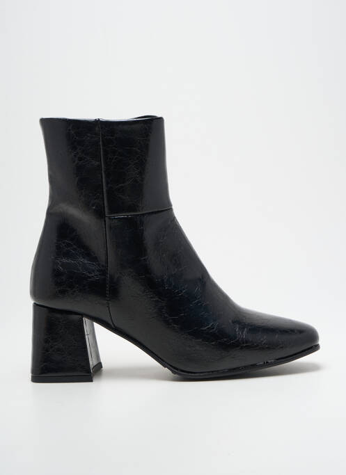 Bottines/boots tissage satiné talon de 4 à 6cm noir REQINS femme