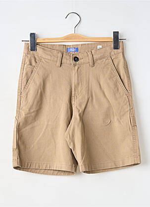 Bermuda fermeture zippée sous rabat boutonné beige JACK & JONES garçon