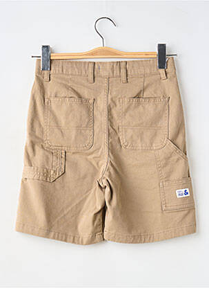 Bermuda fermeture zippée sous rabat boutonné beige JACK & JONES garçon