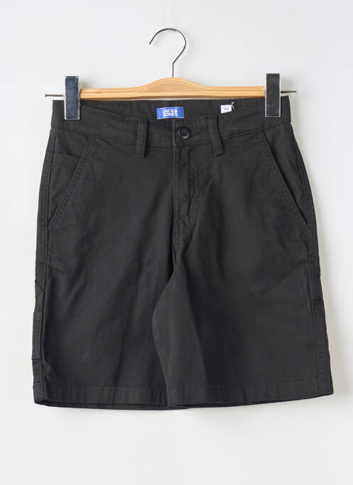 Bermuda fermeture zippée sous rabat boutonné noir JACK & JONES garcon