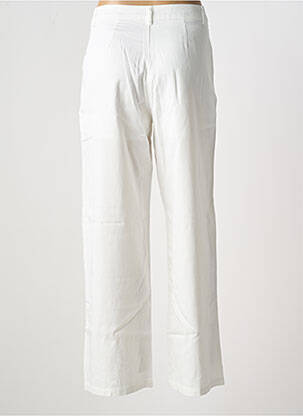 Pantalon droit fermeture zippée sous rabat boutonné blanc IKKS femme