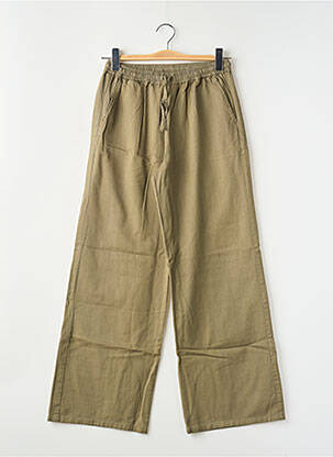 Pantalon droit coupe droite taille élastique vert GARCIA fille