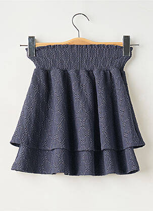 Jupe mi-longue taille élastique bleu LEVV LABEL fille