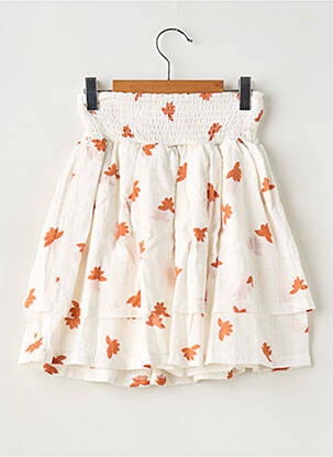 Jupe mi-longue taille élastique blanc LEVV LABEL fille