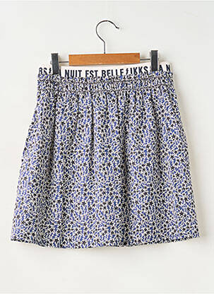 Jupe mi-longue taille élastique bleu IKKS fille